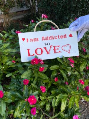 Wooden Hanging Plaque, Addicted to Love